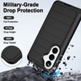 thumbnail image 5 of Petocase Phone Case for Samsung Galaxy S26 Plus 5G, Stripe Desgin Heavy Duty 3-Layer Military-Grade Shockproof Drop Protection Scratch Resistant Silicone Phone Cover,Black, 5 of 8