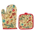 thumbnail image 1 of Juego de 2 manoplas y agarraderas para horno navideños, almohadillas resistentes al calor, guantes de cocina para manipular utensilios de cocina, utensilios para hornear y barbacoa, 1 of 5