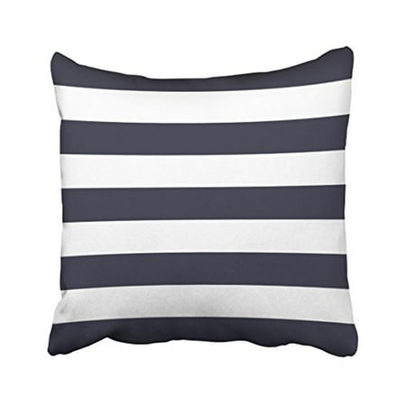 Nautical Throw Pillows Navy WinHome Square Throw Pillow Covers Navy Blue Nautical Stripes Outdoor Pillowcases Polyester 18 X 18 Inch With Hidden Zipper Home Sofa Cushion Decorative Pillowcase ()
