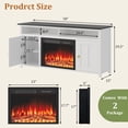 thumbnail image 5 of Waleaf 58" Farmhouse Fireplace TV Stand up to 65" with 23" Electric Fireplace,Media TV Console with Open Storage Shelves and Cabinets for Living Room, 5 of 7