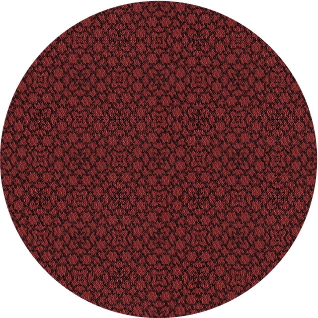 Ahgly Company Tapis Rond Lavable en Machine Intérieur Transitionnel Rouge Nuit, 3 Pieds Rond