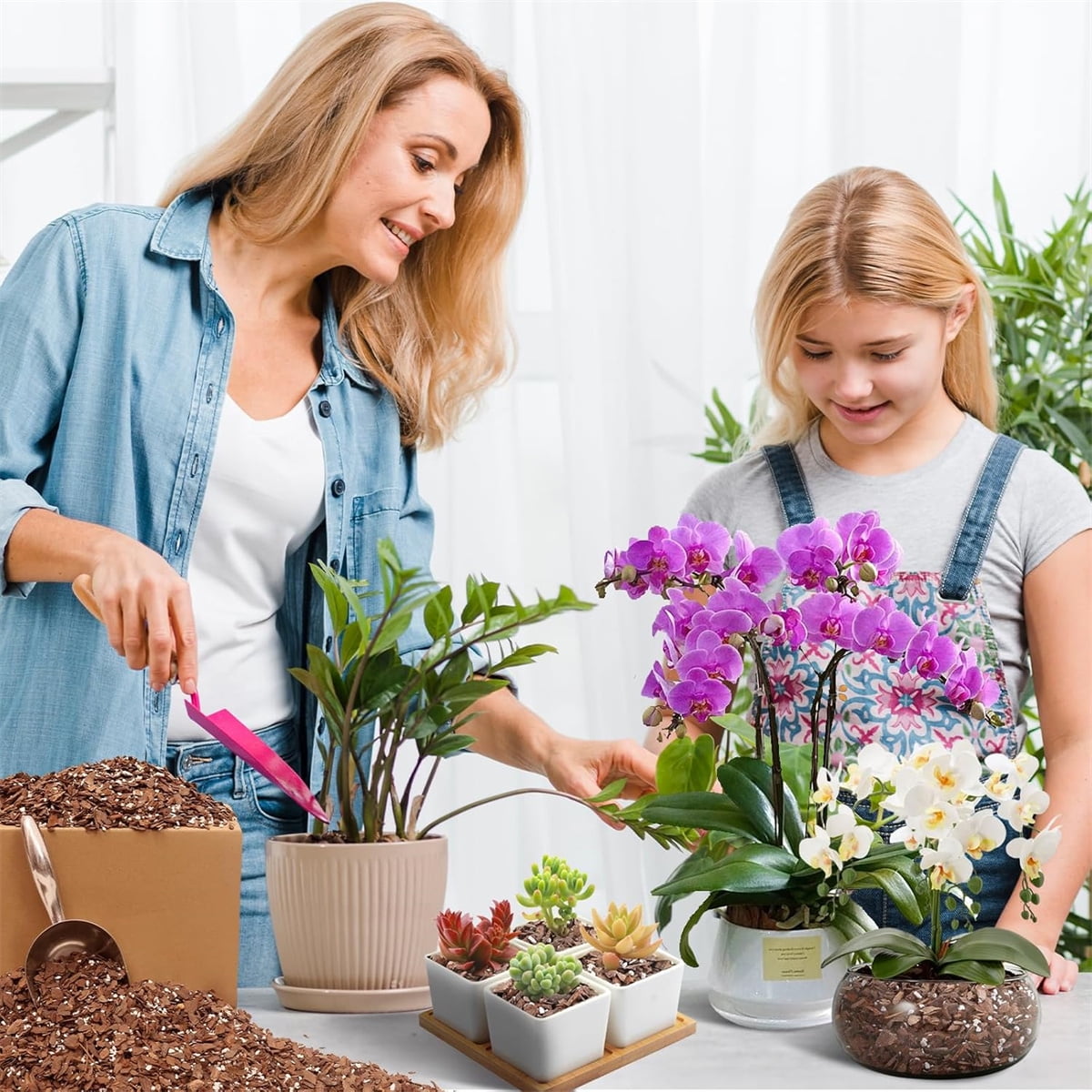 QZS Premium Orchid Potting Mix,Premium Orchid Bark Potting Mixture for Root Ventilation & Expanding,Fit for Phalaenopsis,Flower