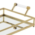 thumbnail image 5 of CosmoLiving by Cosmopolitan 22" x 12" Gold Metal Mirrored Tray with Acrylic Handles, 1-Piece, 5 of 13