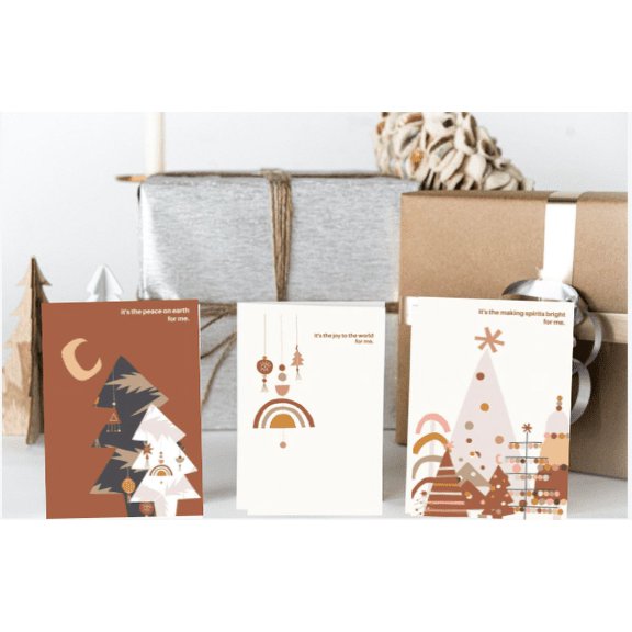 Kindred Paper, Boho Holiday - Boxed Greeting Card Set