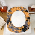 thumbnail image 5 of Feelyou Pixelated Blocks Miners Twin Sheet Sets, Orange Square Bedding, 3-Piece, 5 of 7
