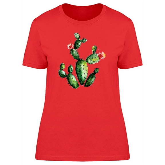 Cool Watercolor Mexican Cactus T-Shirt Women -Image by Shutterstock, Female Medium