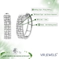 thumbnail image 4 of Vir Jewels 1 CTTW Lab Grown Diamond Hoops Earrings in Sterling Silver With Hidden Post For Women, 4 of 5
