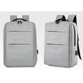 thumbnail image 2 of ZHAOCHENG Mochila para portátil de viaje de negocios, mochila impermeable, con puerto de carga USB, gran capacidad, múltiples ventanas, color: gris claro, 2 of 5