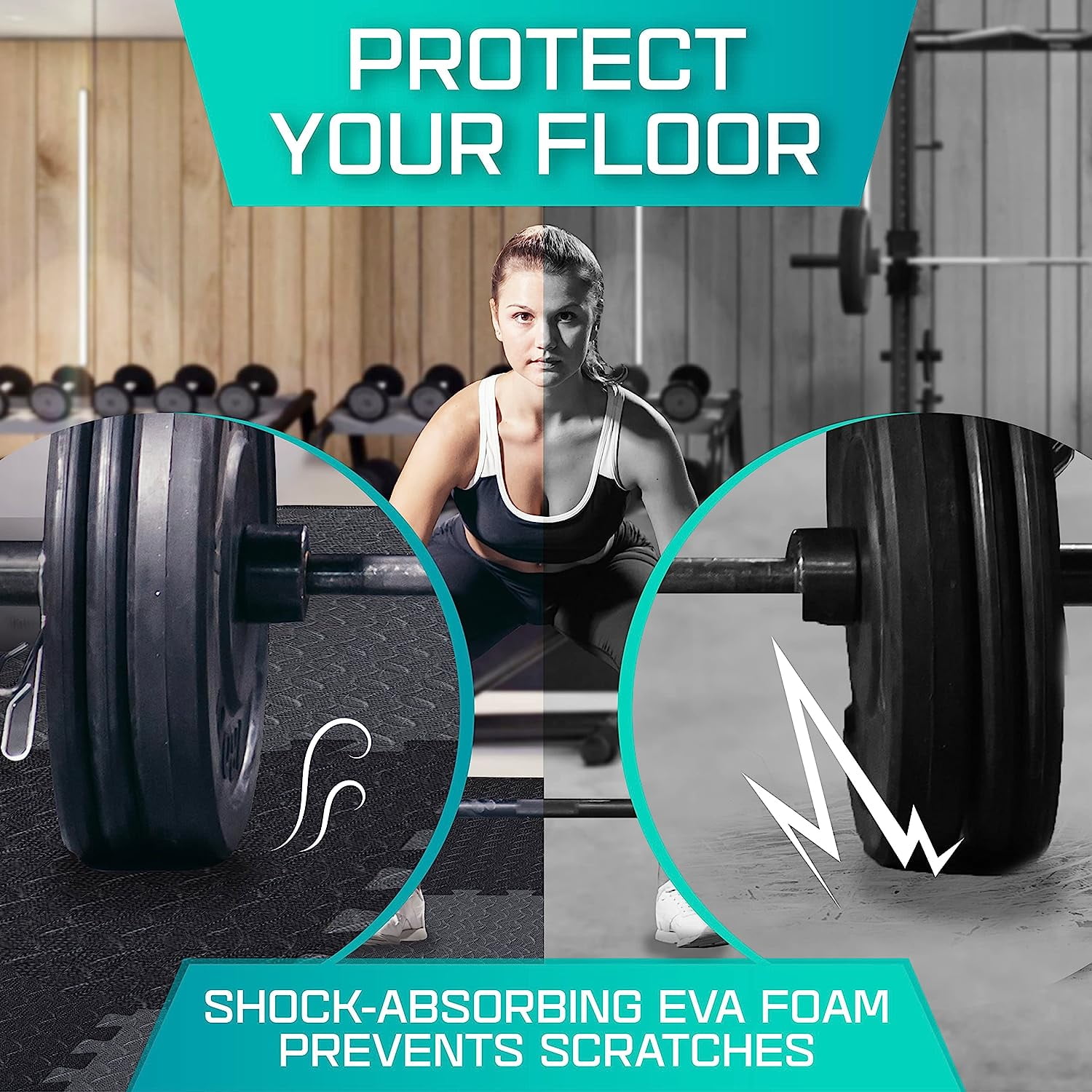 Yes4All 24, 48, 120 SQ. FT Puzzle/Interlocking Exercise Mat Tiles for Home Gym, Exercise EVA Foam Floor Padding with Border for Workout Equipment