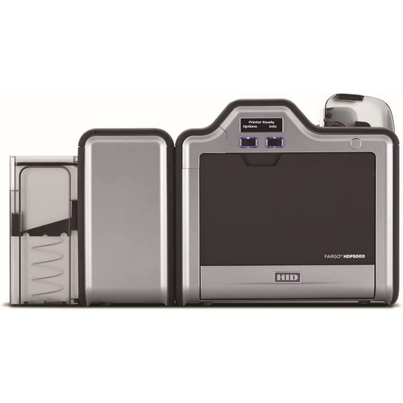 Fargo HDP5000 Dual-Sided ID Card Printer 89640 | Retransfer Thermal Printing, 300 DPI, USB & Ethernet, Dual-Side Lamination-Ready