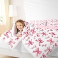 thumbnail image 3 of Erosebridal Red Bow Tie Twin Comforter Sets For Kids,Rustic Flower Bedding Set For Girls,Pink Reversible,2 Pieces, 3 of 7