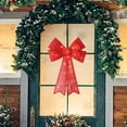 thumbnail image 2 of EIMELI Christmas Ribbon Bowknot LED Luminous Battery Powered Self-adhesive Pure Color Scene Layout Reusable Large Size Xmas Tree Wreath Bow Pendant for Party, 2 of 10