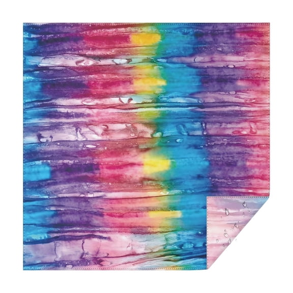 Colorful Tie Dye Pattern Square Tablecloth,Waterproof Square Table Cover,Wipeable Spillproof Washable Table Cover for Home Kitchen Party Decor 42"X42"(107x107cm)