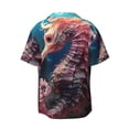 thumbnail image 6 of Daiia Ocean Seahorse Men's Linen Shirts Short Sleeve Casual Shirts Button Down Shirt for Men Beach Summer Wedding Shirt-Small, 6 of 6