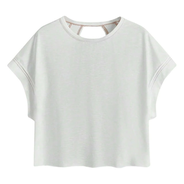 Ashirexll Chemises d'Été pour Femmes, T-Shirts à Manches Courtes Col Rond Vêtements Décontractés d'Été