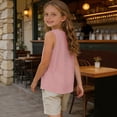 thumbnail image 6 of hengsof Girls Tank Tops Fashion Striped Print Sleeveless Shirts Basic Crew Neck Tees Summer Casual Top for Kids, 6 of 8