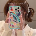thumbnail image 1 of Funda de teléfono con flores y pájaros para iPhone, carcasa transparente con búho y flores para modelos 14, 13, 12, 11 Pro Max, Mini, X, Xs, XR, 6, 7, 8 Plus, SE 2020 Fivean unisex, 1 of 2
