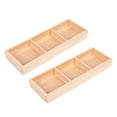 thumbnail image 1 of MasteelfCA 2pcs Three Lattice Wooden Storage Box Storage Tray Organizer for Succulent Plants, 1 of 9