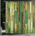 thumbnail image 4 of Ambesonne Wooden Print Shower Curtain, Grunge Rustic Print, 69"Wx70"L, Earth Yellow, 4 of 5