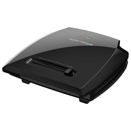 George Foreman 8-Serving Classic Plate Electric Indoor Grill and Panini Press with Adjustable Temperature Control, Black,