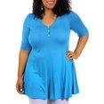 thumbnail image 1 of Women's Plus Size Henley Tunic Top, 1 of 9