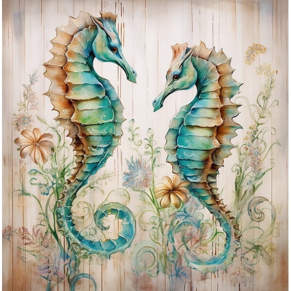 Seahorse Couple DIY 5D Diamond Art Painting by Number Kits for Adults Paint with Full Drill Round Diamond Gems Painting Art Craft for Home Wall Decor 13.8x13.8in