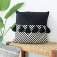 thumbnail image 5 of LR Home Ox Bay Hand-Woven Black/White Geometric All-Natural Cotton  Pillow Cover, 5 of 5