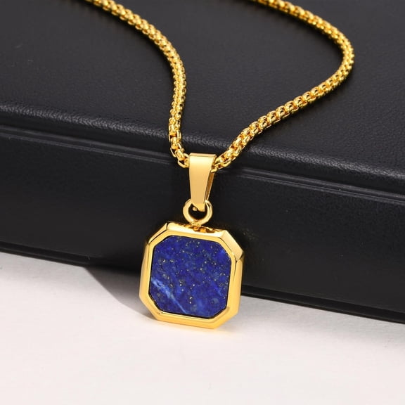 Lapis Lazuli Gold Plated Necklace,Lapis Lazuli Medallion Necklace For Women