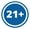 Blue, variant on Signs ByLITA Circle 21+ Graphic Door or Wall Sign | Easy Installation | Durable Construction | Promote Health And Safety | Caution Warning Sign for Home, Business and Office Spaces Sign (Red) - Medium