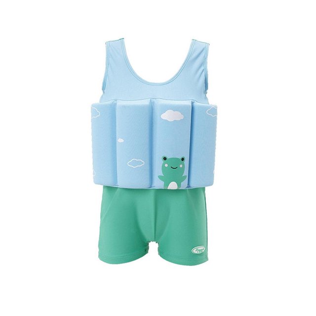 Traje de Baño Flotante ELUCKFACE Verde de Una Sola Pieza para Niñas y Niños