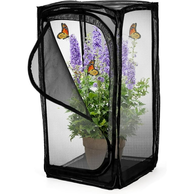 30-Inch Butterfly Habitat Cage, Large Pop-Up Mesh Terrarium with Zipper Opening, Portable & Collapsible Insect Enclosure for Caterpillars & Monarch Butterflies