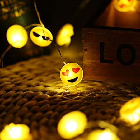 2M 20 LEDs Expression Shape Cooper Wire String Light for Christmas Home Festival Decoration Yellow