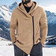 thumbnail image 3 of Casual Asymmetric Zip Jackets for Men Hooded Long Sleeve Slim Fit Going Out Jacket, 3 of 6