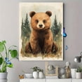 thumbnail image 4 of Qisvanset 12x16 Inch Woodland Bear Canvas Wall Art, Sage Green Forest Art Children Bedroom Home Decor, 4 of 8