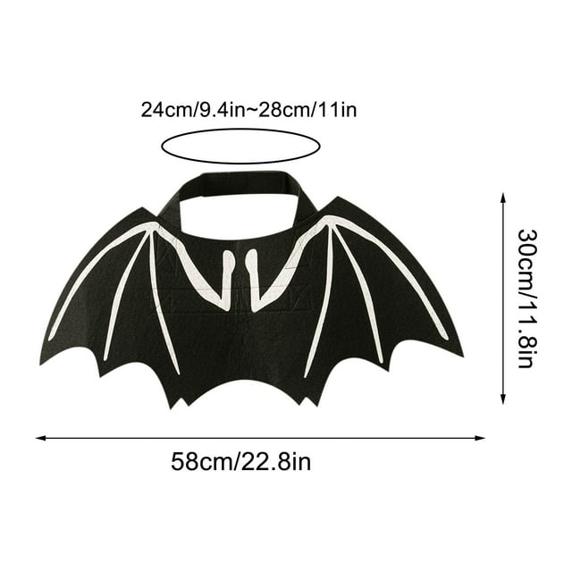 Vrorvz in the Dark Dog Skull Wing Costume Halloween Pet Cosplay Outfit Funny Party Accessory Relaxedable Polyester Easy Clean