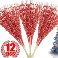 thumbnail image 2 of 12/1 piezas 43 cm polvo de purpurina navideña bayas de espuma artificiales ramo de flores de bayas para el hogar corona de mesa de Año Nuevo decoración DIY, 2 of 5