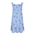 thumbnail image 5 of FYDUU Girls Nightgowns Summer Floral Dress Tiered Ruffle Spaghetti Strap Soft Cute Casual A-Line Dress Lightweight Sleepwear Sundress 5-6 Years, 5 of 6