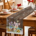thumbnail image 5 of Farmhouse Floral Pig Table Runner 72 Inches, Spring Sunflowers Butterfly Brown Bed Runner Dresser Scarves Tabletop for Indoor Outdoor Parties/Ceremony/Banquet, 18" x 72", 5 of 9