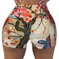 thumbnail image 2 of Lsque Butterflies And Flowers Painting Pattern High Waisted Biker Shorts for Women-Tummy Control Fitness Athletic Workout Running Yoga Gym Shorts,Moisture-Wicking-Large, 2 of 9