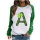 thumbnail image 1 of Camiseta de manga larga con estampado de San Patricio y cuello redondo para mujer Pompotops FGAJ493, 1 of 1