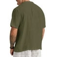 thumbnail image 3 of Solid Color Male Casual Button Blouse Short Sleeved Tops, 3 of 3