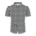 thumbnail image 4 of FINALGANG Mens Short Sleeve Polo Shirt Casual Print Button Front Relaxed Fit Collared Shirt For Summer Beach Vacation Daily Wear Black XXXL, 4 of 8
