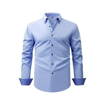 Wancir Men's Urban Stylish Casual Business Slim Fit Long Sleeve Button Up Dress Shirt