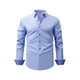 thumbnail image 1 of Blusa y camisa de manga larga con cuello vuelto para hombre, cárdigan liso de moda con cuello vuelto, camisa de negocios con botones, blusa de poliéster para hombre, 1 of 8