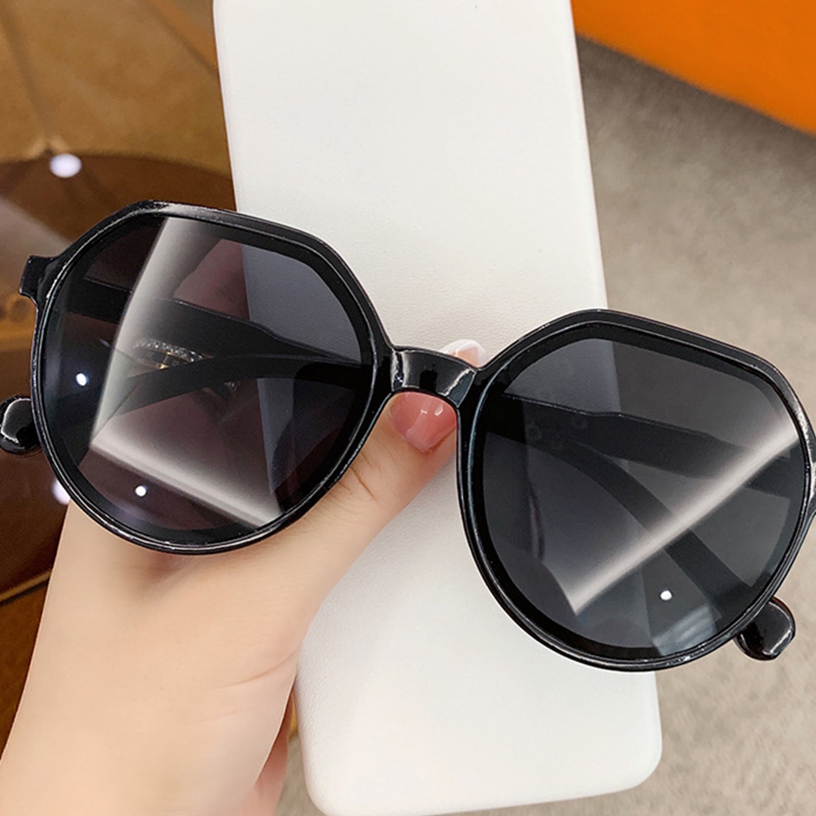 Luckinbaby Women Men Sunglasses Large Frame Vintage Shades UV