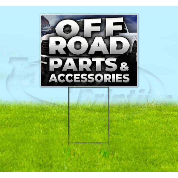 Off Road Parts & Accessories Truck (18" x 24") Yard Sign, Includes Metal Step Stake