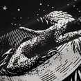 thumbnail image 5 of Homewish Boho Dragon Kitchen Curtains,Hippie Moon Print Black Out Curtains Pack of 2 (42x63 Each),Black White, 5 of 6