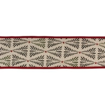 Melrose Christmas Tree Wired Craft Ribbon - 4" x 5 Yards - Beige and Black
