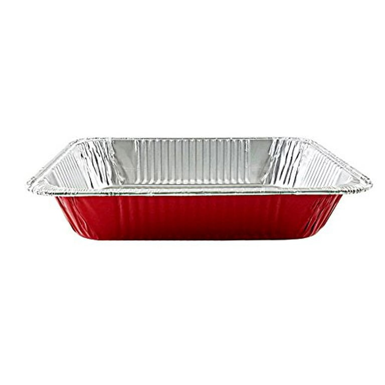 Handi-Foil 1/2 Half-Size Deep Premium Red Aluminum Steam Table Party Pan  Trays (pack of 20)