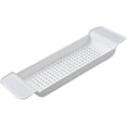 thumbnail image 2 of Stable Placement Expandable Bathtub Tray, Plastic Material, Draining Design, Bathroom Caddy Tub Table (White), 2 of 8
